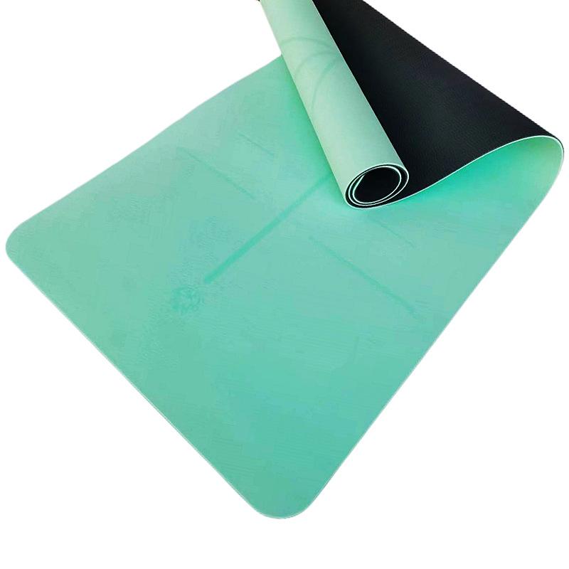 Коврик для йоги из ТПЭ, 6 мм, двухцветный, утолщенный, расширенный и удлиненный, противоскользящий коврик из ТПЭ для девочек, коврик для фитнеса, танцев, безопасность и защита окружающей среды