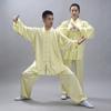 2Pcs/Set Unisex Button Placket Shirt Loose Solid Color Chinese Traditional Tai Chi Suit Kung Fu Wear Men Clothes