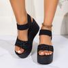 Sandals Women's Summer Fashion Outer Wear Waterproof Table Muffin Thick-soled Wedge Sandals Fashion