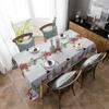 Christmas Tablecloth Poinsettia Snowman Tablecloth Waterproof Wedding Decor Rectangular Tablecloth Christmas Dining Table Decor