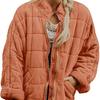 Women's Causal Lightweight Quilted Jackets Long Sleeve Oversized Warm Winter Zip Up Coat with Pockets