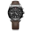 SWISS ARMY Chronograph Analog Quartz Black Brown Leather Stainless Steel Case Strap Replacement Brand Name Black 242046 Men's Watch,