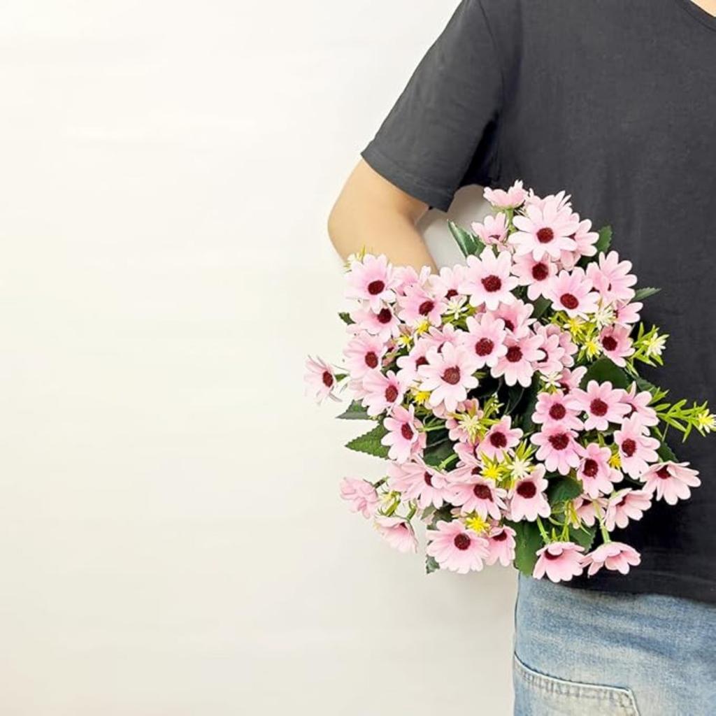 3 Pcs Real Touch Artificial Daisy Flowers Fake Bouquet for Home Decorations Simulated Flowers Faux Floral Daisy Bouquet Pack for Decor