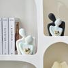 Modern Ceramic Couple Figurines for Home Decor - Wine Cabinet & TV Shelf Ornaments, Ideal Birthday Gift