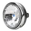 LED Headlight Motorcycle Headlight Motorcycle Headlamp Metal + PC Glass Lens (White) Diameter 17.5cm