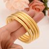 4PCS 65mm Gold Color Bangle Bracelet Africa Arab Assemble Wholesale Fashion Abrasive Blasting Woman Men Nicely Zircon Gift