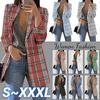 Autumn Fashion S-3XL Long Sleeve Open Front Office Lady Solid Blazers Women's Casual Oversized Long Blazer Cardigan Jackets Coat