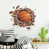 3D Broken Wall Basketball Boys Bedroom Porch Home Beautification Wall Stickers