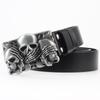 Punk Ghost Head Skull Alloy Head Buckle Belts For Men Male Genuine Leather Belts About Skulls Cowskin Leather Waist Belt Straps