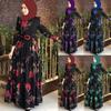 Women Autumn Muslim Kaftan Abaya Solid Elegant Dubai Islam Solid Baggy Maxi Shirt Dress