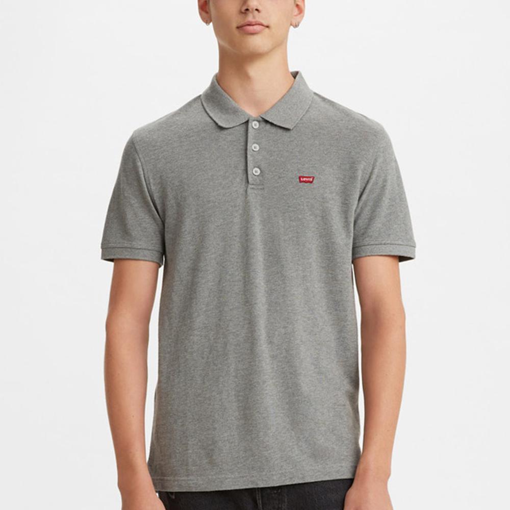 Levis Embroidered Cotton Polo Shirt Men Tops Gray 35883-0004