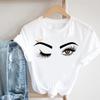Unisex Crown Eye Lashes Eyelashes Summer Fashion Tshirt Short Sleeve Lady Print Tee Top FeUnisex Clothing Casual Graphic T-shirt