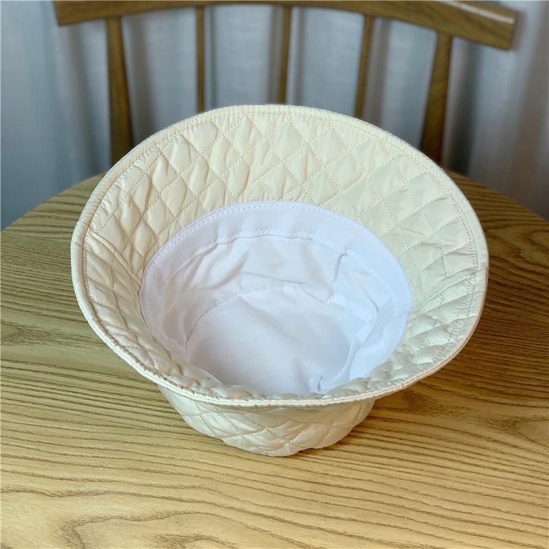 Rhombus Bucket Hat Women's Autumn and Winter Warm Fashion Basin Hat,Winter Bucket Hat for Men and Women - Thickened Solid Color Warm Fisherman Cap