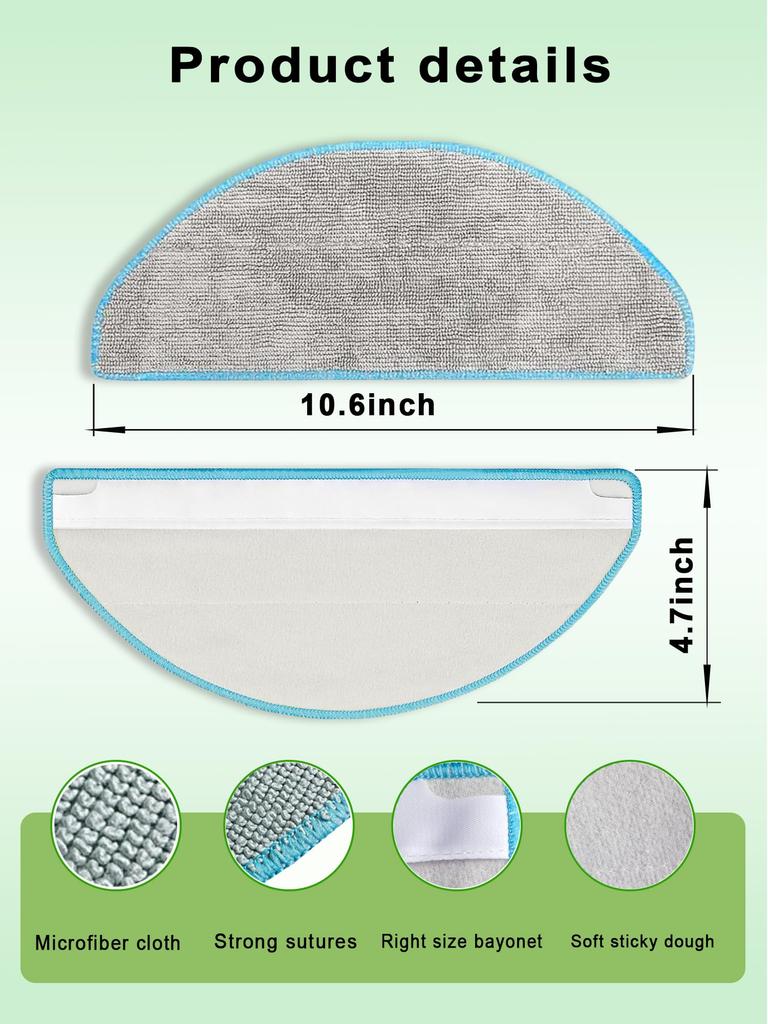 Washable and Reusable Microfiber Mop Pad Replacement for iRobot Roomba Combo Essential and Combo Essential 2 E-HAO 6-Pack Y0140, Y0110, Y0112, 105,