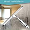 Stainless Steel Shower Scraper Silicone Rubber Squeegee Glass Wiper Strip Black Window Mirror Bathroom Tools
