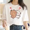 Cute Bear LOVE Unisex T Shirt Women Bubu Dudu Couple Tops Tee Summer Short Sleeve Tshirts Female Korean Casual Girl T-shirt Camisetas