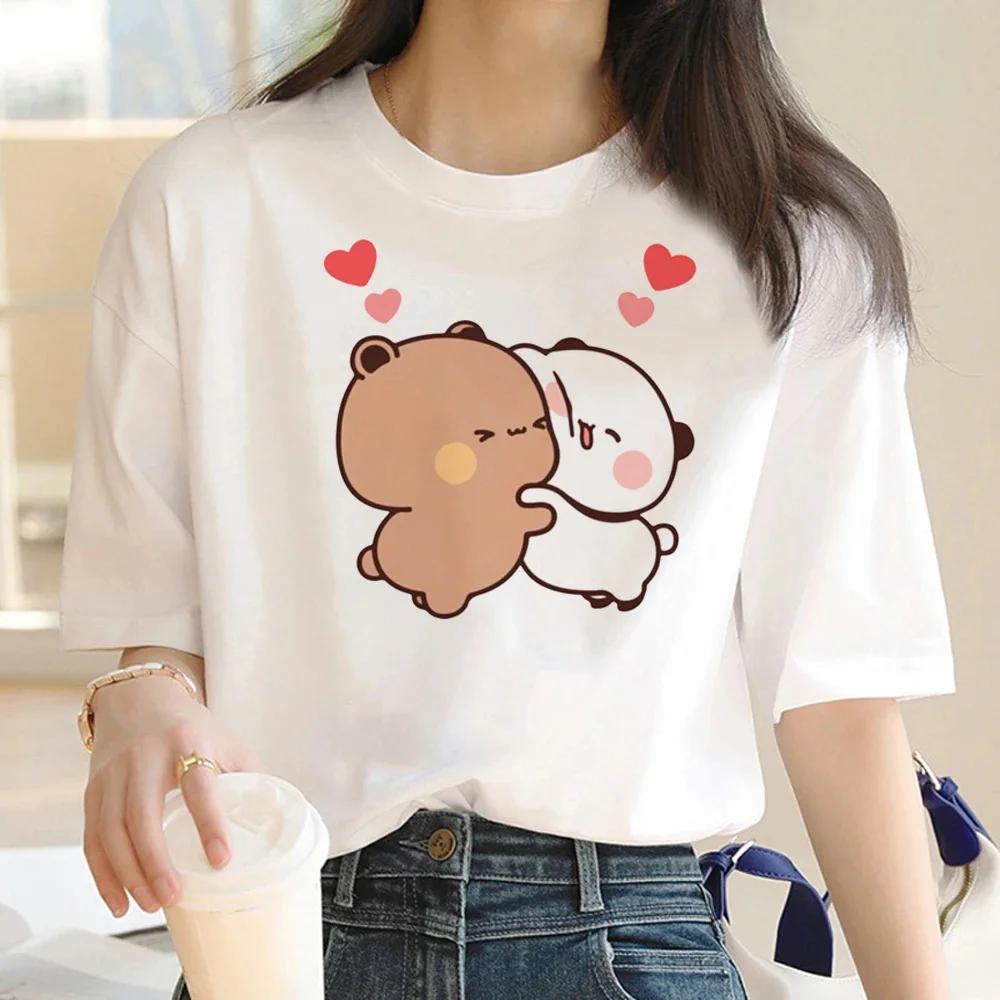 Cute Bear LOVE Unisex T Shirt Women Bubu Dudu Couple Tops Tee Summer Short Sleeve Tshirts Female Korean Casual Girl T-shirt Camisetas