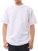 T-Shirt.ST Men's 10.2oz White Short Sleeve Solid Cotton T-Shirt with Pocket, Size XXXL