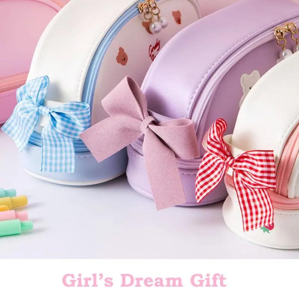 Kawaii Pencil Case Large Capacity Pencil Box Pouch Holder Box Office School Supplies for Kids Pretty Stationery Organizers Gift