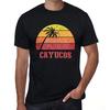 Men’s Vintage Tee Shirt Graphic T Shirt Cayucos Sunset Deep Black