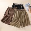 Summer Slimming Elastic Waistband Loose Wide Leg Casual Shorts Women's