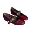 Metal Buckle Genuine Leather Women Mary Jane Shoes Women's French Shallow Mouth Single Shoes Low Heel Temperament Ballet Shoes