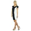 Women Black and White Bodycon Dress Rayon Knee Length Dress