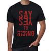 Men’s Vintage Tee Shirt Graphic T Shirt Say Yes To Riding Deep Black