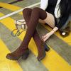 European American Knee Length Knitted Women's Boots 2024 Autumn and Winter New High Heel Elastic Oversized Boots Zapatos Mujer