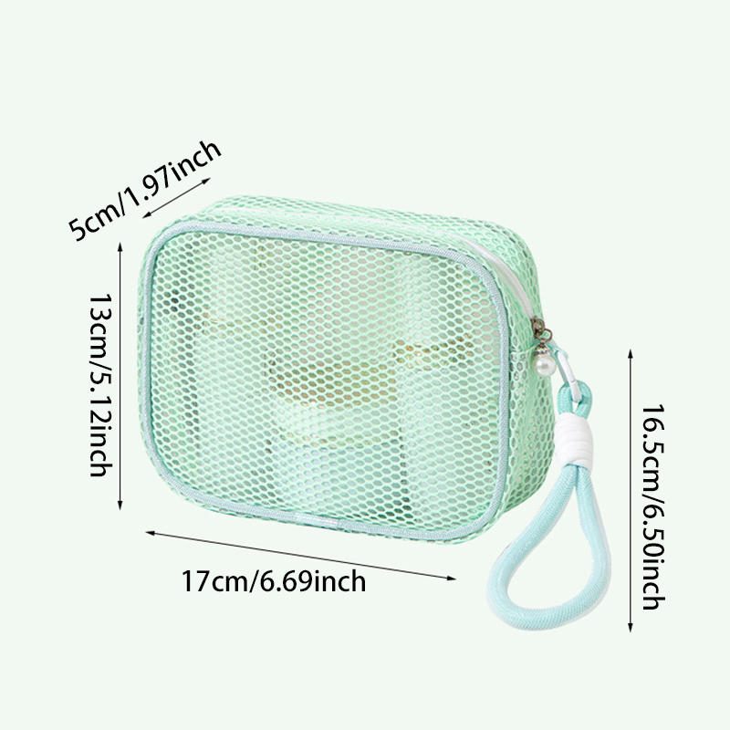 Dopamine Mesh Makeup Bag Women'S Large Capacity Portable Toiletry Bag Cosmetics Storage Bag Multifunctional Tote Bag