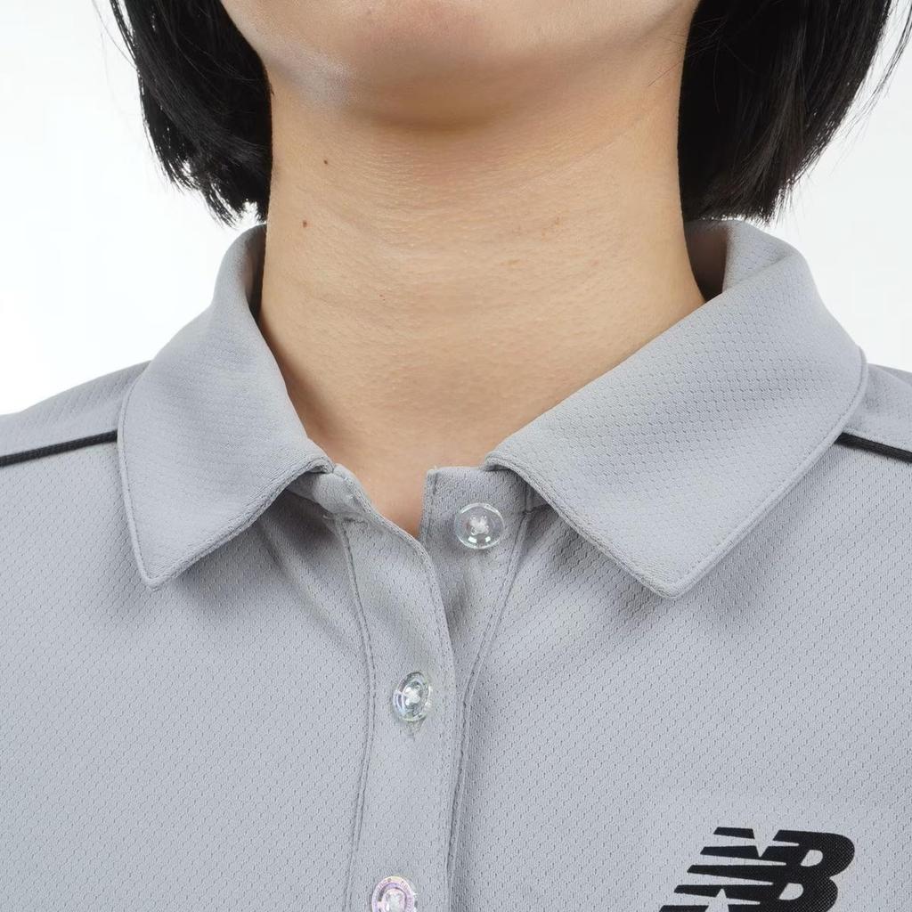 Golf Short Sleeve Polo Shirt Thermal UV 0 [New Balance] Women's (KoKaGeMAX Cooling, Protection, Stretch) / 012-4168503 022_Gray [S]