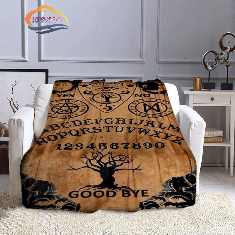 Satanic Gothic Witchcraft Blanket Ouija Board with Hands Occultism Flannel   Soft Four Seasons Portable Camping