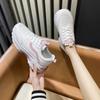 Casual Women Thick-soled Sneakers Fashion Spring Autumn Summer White Black PU Lace-up  Vulcanized Shoes Mesh Rubber Non-slip New