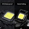Small LED Flashlight COB Rechargeable Keychain Mini Flashlight 4 Light Modes Portable Pocket Light with Magnet Base for Fishing Walking Camping
