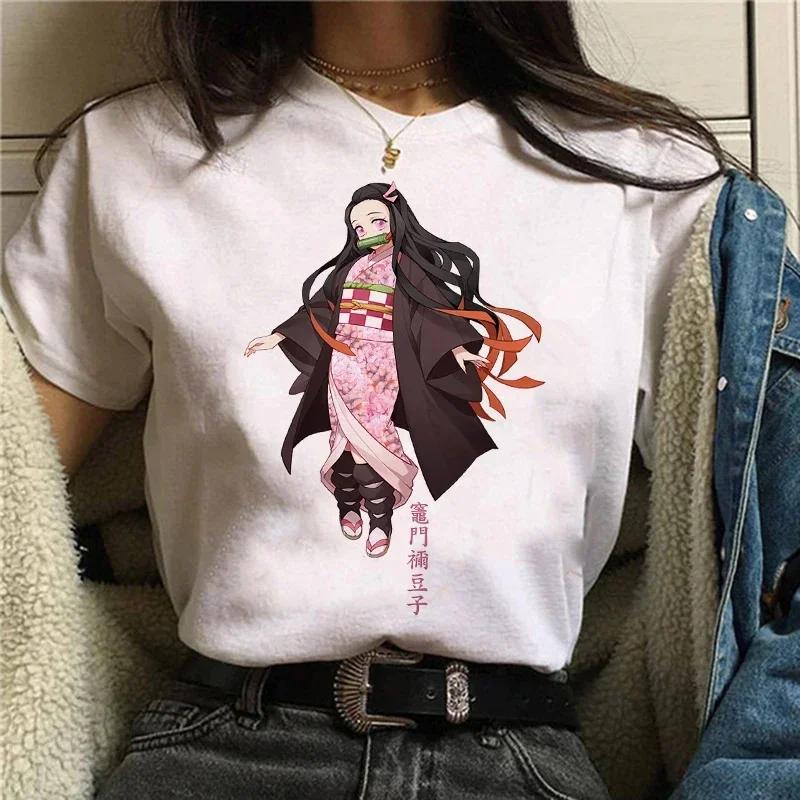 Demon Slayer T Shirt Women Kimetsu No Yaiba Nezuko Tshirt FeUnisex Tanjirou Kamado Graphic Tee Shirt Japanese Anime Unisexga T-shirt