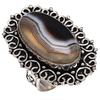 Gray Botswana Agate Gemstone Handmade Silver Jewelry  "8"