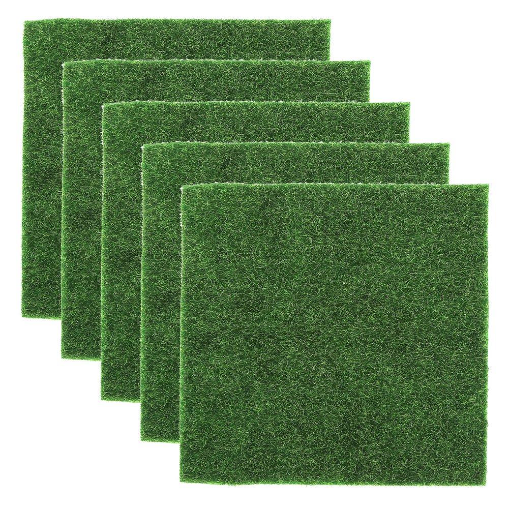 5Pcs SquareShaped Garden Artificial Grass Lawn Turf DIY Miniature Landscape Decoration 30x30cm