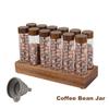 6/12 Pcs Coffee Accessories Tools Coffee Bean Can Display Rack Tea Tube Bottle Glass Espresso Coffee Bottle