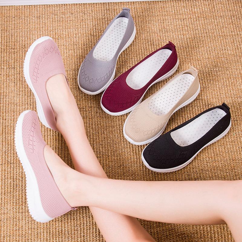 Women Shoes Women Flats Shoes Soft Color Slip On Flat Shoes Ballet Flats Comfortable Ladies Shoe Mesh Zapatos Mujer