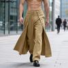 Winter Men Zip-up High Waist Double Layers Corduroy Casual Long Pants Trousers