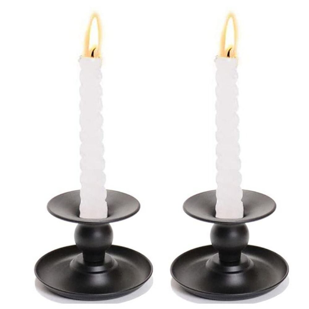 Handmade Round Candlestick Romantic Metal Candle Holder Modern Long Pole Candle Cup  Home