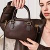 Cowhide Bag Women's Messenger Bag New Retro Handbag Niche Design Commuter Shoulder Armpit Bag