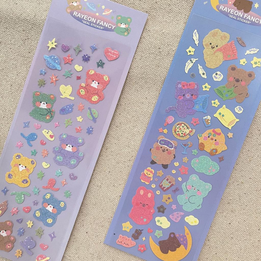 Laser Rabbit Bear Sticker PVC Waterproof DIY Material Gooka Sticker