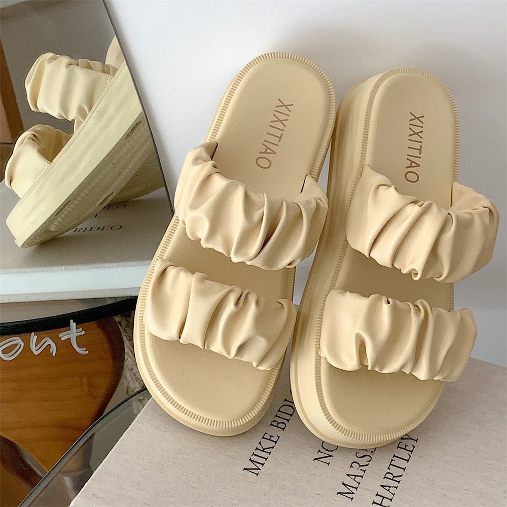 Slides with Heel Outside Summer 2024 Soft Height Women's Slippers and Ladies Sandals Off White Shoes I F Waterproof Shoe Unique