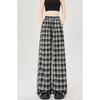 Lace Lace Plaid Wide-leg Pants for Women In Spring and Summer High Waist Lazy Loose Straight-leg Casual Floor Pants