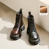 British Leather Platform Martin Boots Women's Single Boots Autumn and Winter 2025 New Popular Black Heightening British Style Short Boots