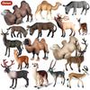 Oenux Simulation Wild Animals Toy Desert Camel Donkey Alpaca Antelope Elk Deer Model Action Figures PVC Decoration Kids Gift