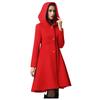 Women Fashion Hooded Cape Pullover Lady Elegant Waist Pocket Winter Warm Coat