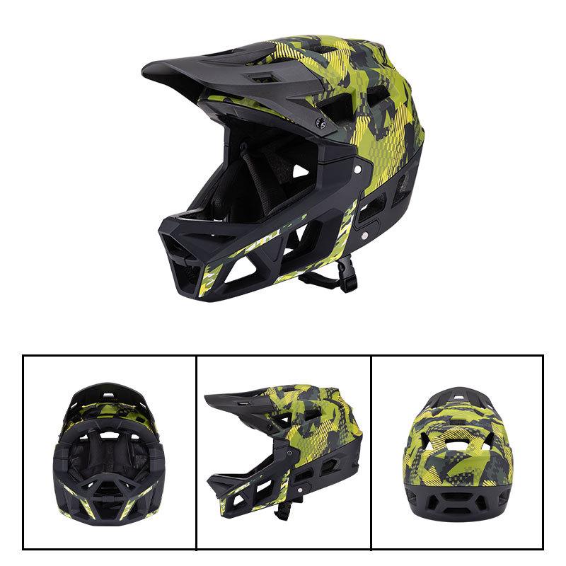 New Outdoor Camouflage Mountain Bike Off-road Helmet CE Certified Race Downhill Safety Adult Full Helmet