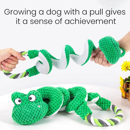 Interactive Squeaky Rope Dog Toy Plush Chew Toy with Sound Dental